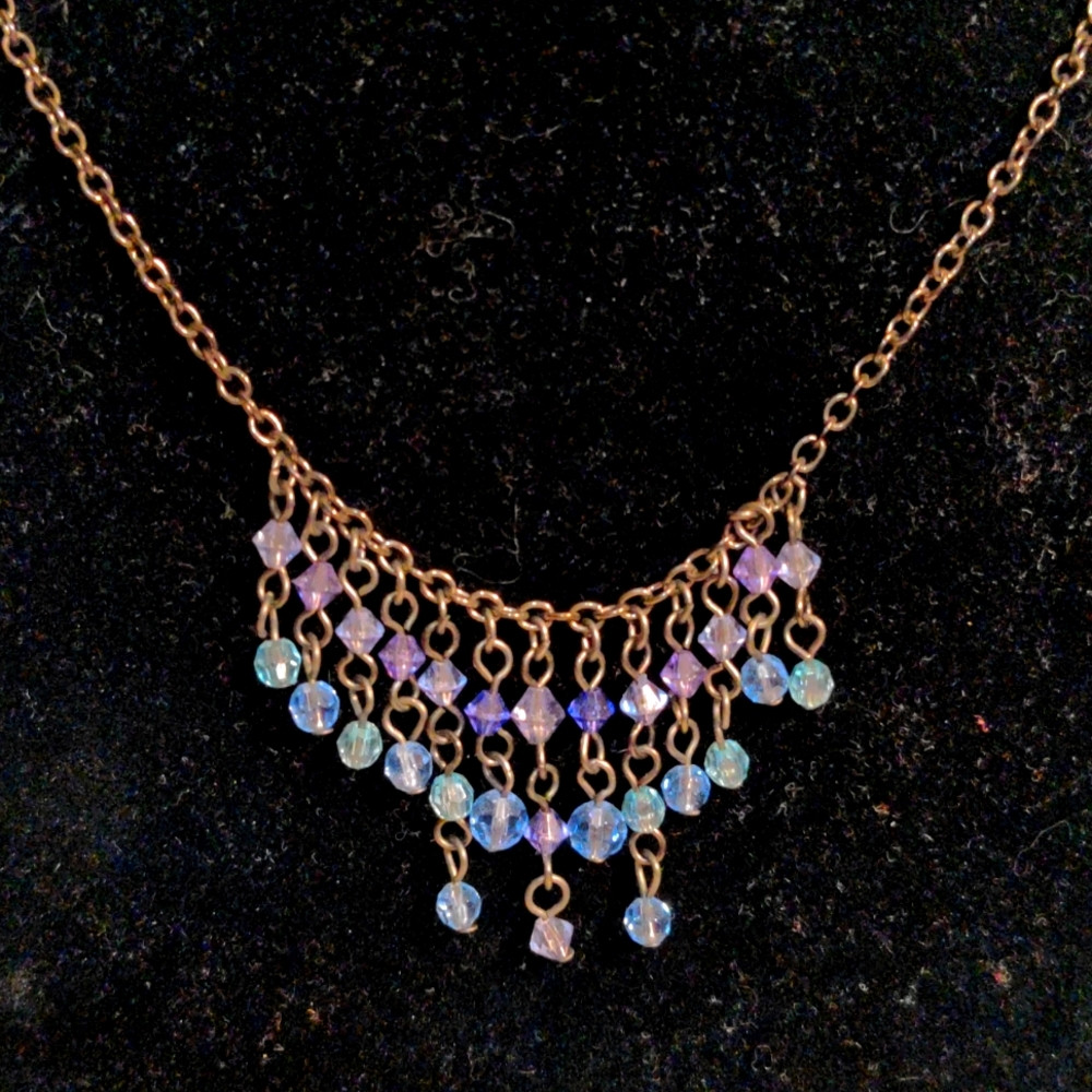 ❤️ Dainty Blue Rhinestones Necklace